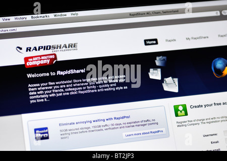 Rapidshare Datei-sharing-website Stockfoto