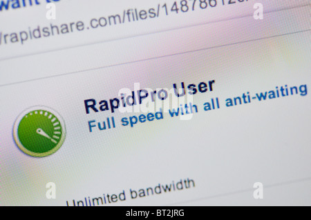 Rapidshare Datei-sharing-website Stockfoto