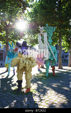 Skulptur von Karneval Musikband am Vrijthof-Platz Maastricht Niederlande Stockfoto