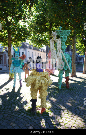 Skulptur von Karneval Musikband am Vrijthof-Platz Maastricht Niederlande Stockfoto