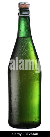 Flasche Sekt isoliert auf einem weißen. Datei hat Clipping-Pfad. Stockfoto