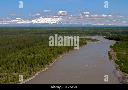 Copper River, MTS. Sanford, Trommel und Wrangell Alaska USA Stockfoto