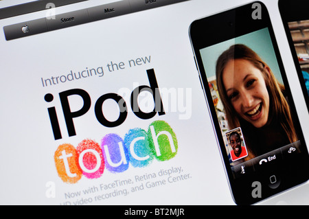 Apple Store-Website zeigt der iPod touch Stockfoto