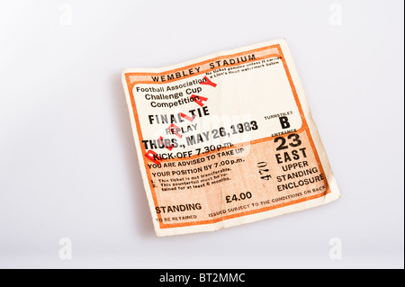 Ticket für den FA-Cup Finale Antwort zwischen Brighton und Hove Albion und Manchester United im Wembley-Stadion gespielt, am 26. Mai 1983 Stockfoto