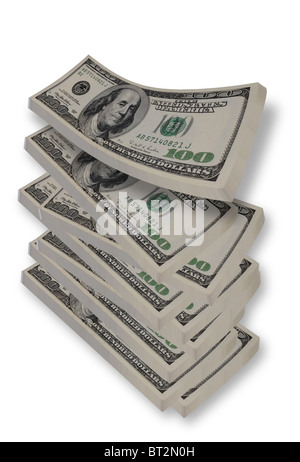 Großen Stapel von amerikanischen hundert-Dollar-Scheine. Stockfoto