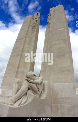 Denkmal für Canadian Expeditionary Force-Soldaten, die in der Schlacht von Vimy Ridge WWI in der Nähe von Arras, Nord, Frankreich gestorben. Stockfoto