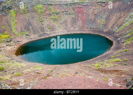 Kerio vulkanischen Krater in der Nähe von Selfoss, Island. Stockfoto