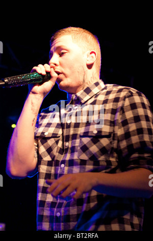 16.10.2010: Professor Green (Stephen Paul Manderson) erklingt in der Oxford Academy Stockfoto