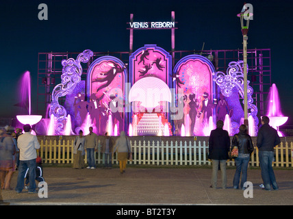 Venus reborn Tableau in Blackpool Illuminations entworfen von Laurence Llewelyn Bowen Stockfoto