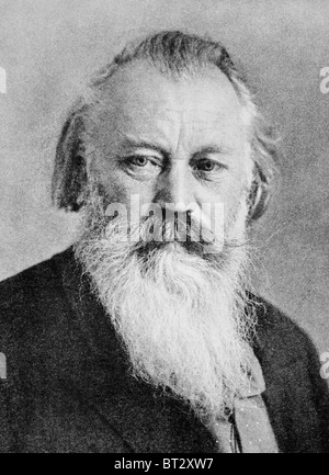 Portrait-Foto ca. 1880 s des deutschen Komponisten und Pianisten Johannes Brahms (1833-1897). Stockfoto