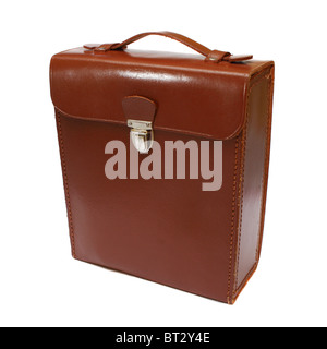 Quadratische ledernen Tasche braun Stockfoto