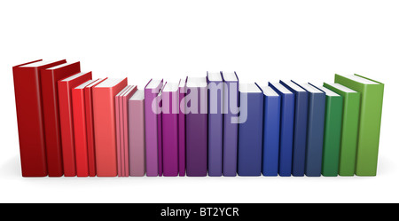 Farblich Bücher, 3D gerenderte Darstellung Stockfoto