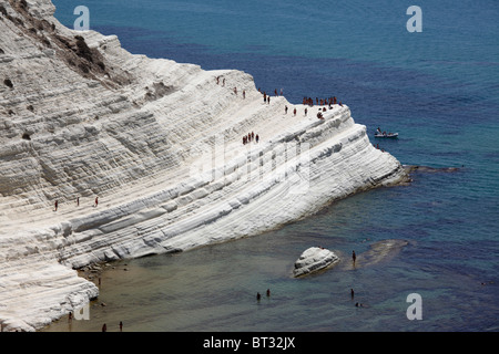 Scala dei Turchi (Türkische Treppe), das weiße Riff in Realmonte, Sizilien, Italien Stockfoto