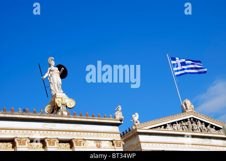 Die nationale Akademie von Athen - Detail (Athen, Griechenland) Stockfoto