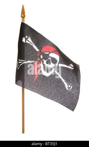 Spielzeug Piraten Flagge Studio Ausschnitt Stockfoto