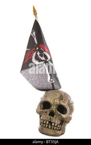 Schädel und Pirate Flag-Studio-Ausschnitt Stockfoto