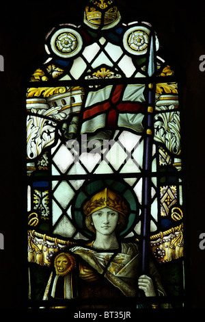 Glasmalerei-Fenster Darstellung Saint George Stockfoto