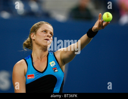 Kim Clijsters Belgiens in Aktion bei den US Open 2010 Stockfoto