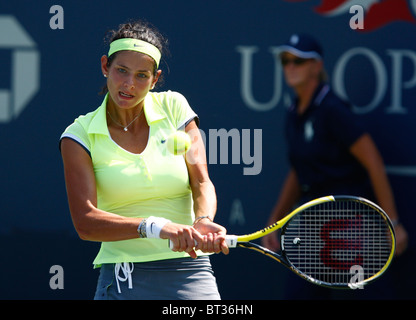 Julia Goerges Deutschlands in Aktion bei den US Open 2010 Stockfoto