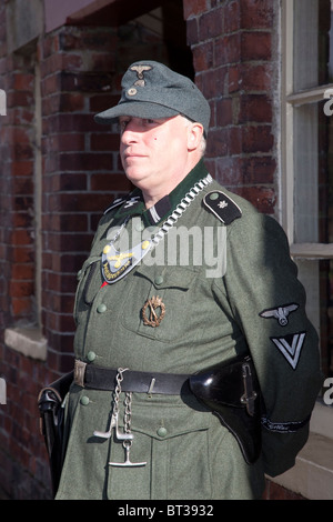 Kostümierte Re-Enactor   WW 2 deutschen Soldaten in Uniform an der Pickering Kriegszeit Wochenende, Oktober 2010, Yorkshire, UK Stockfoto