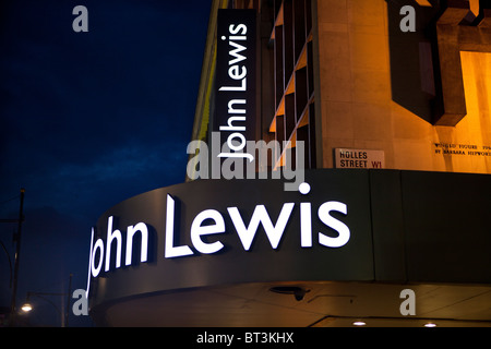 John Lewis Shop Leuchtreklame, Oxford Street, London Stockfoto