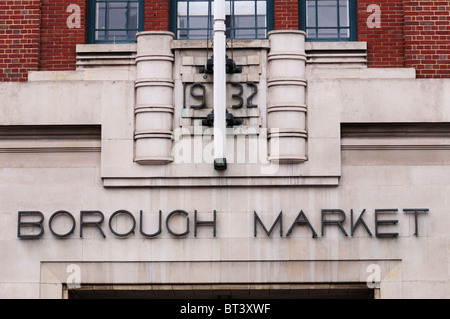 Borough Market Zeichen, Borough High Street, Southwark, London, England, UK Stockfoto