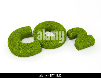 CO2 in Grass Briefe geschrieben Stockfoto