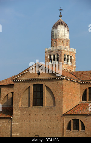 Chioggia, Glockenturm, Kathedrale St. Mary's Aufnahme in den Himmel, Lagune, Venedig, Italien Stockfoto