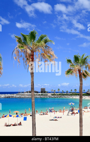 Kanarische Inseln, Gran Canaria, Puerto Rico, Playa de Los Amadores Stockfoto