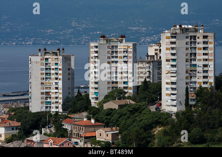 Blick auf die Stadt von der Burg Trsat, Rijeka, Kroatien Stockfoto