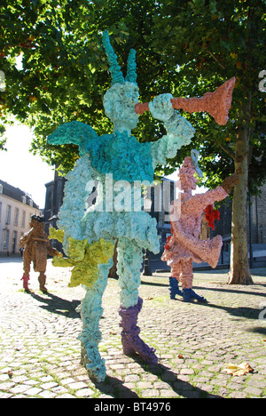 Skulptur von Karneval Musikband am Vrijthof-Platz Maastricht Niederlande Stockfoto