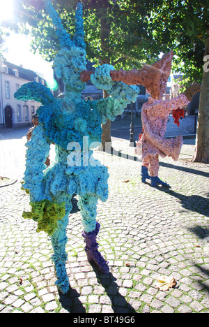 Skulptur von Karneval Musikband am Vrijthof-Platz Maastricht Niederlande Stockfoto