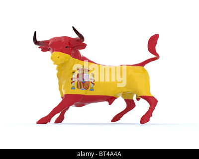 Spanischen Stier Flagge, 3d illustration Stockfoto