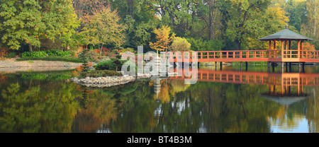 Japanischer Garten im Herbst Wroclaw/Breslau Polen Stockfoto