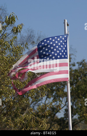 Amerikanische Flagge zerrissen Stockfoto