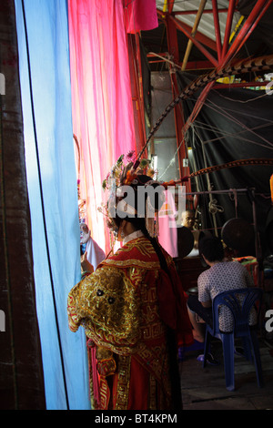 Chinesischer Schauspieler, Back Stage Theater Stockfoto