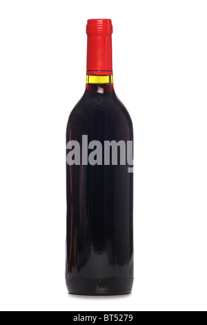 Flasche Rot Wein Studio Ausschnitt Stockfoto