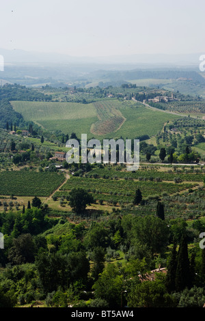 Blick von San Gimignano, Italien Stockfoto