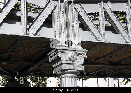 Paris, oberirdischen Abschnitt der Metrolinie 2 Stockfoto