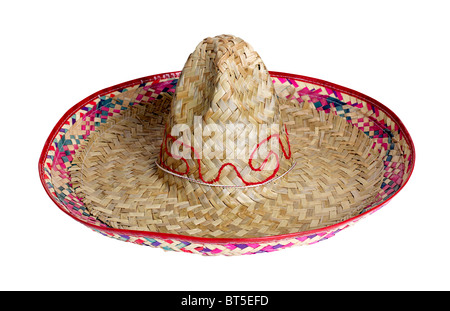 Sombrero Mexiko mexikanische Strohhut Schatten Kopfdeckel Sonnentanz Schutz feiern Feier Zubehör Stockfoto