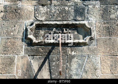 Sandstein Ziegel datiert 1835 auf den Wachturm am Port Arthur Historic Site, Tasmanien, Australien Stockfoto