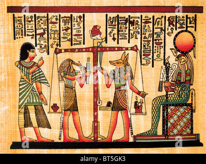 antiken ägyptischen Papyrus und Hieroglyphe Stockfoto