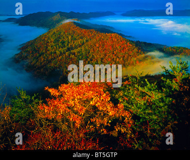 Historischen Cumberland Gap im Herbst, Pionier Route durch Kentucky, Virginia und Tennesse, Cumberland Gap National historischen Stockfoto