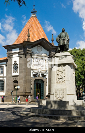 Statue von Joao Goncalves Zarco im Stadtzentrum von Funchal Madeira Portugal EU Europa Stockfoto