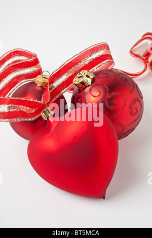 Red Christmas ornaments Stockfoto