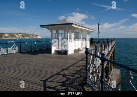 Tierheim am Pier Swanage, Dorset, Großbritannien Stockfoto