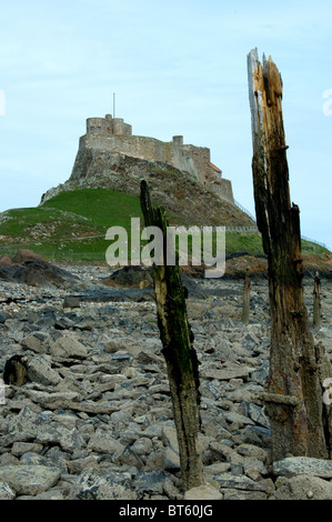 Öffnen Sie Ruderboot Lindisfarne Northumberland Gezeiten-Insel Nord-Ostküste England Holy Island, Zivilgemeinde. Parker Chronicle P Stockfoto