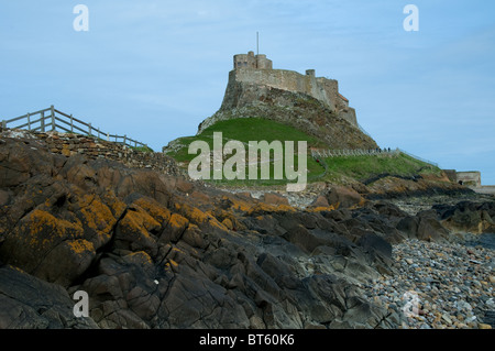 Öffnen Sie Ruderboot Lindisfarne Northumberland Gezeiten-Insel Nord-Ostküste England Holy Island, Zivilgemeinde. Parker Chronicle P Stockfoto