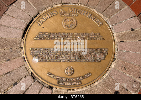 berühmte Leute Australien australische Australier Aussie Aussies Sydney Hafen Gehweg Pflaster Messing Name Platte abstrakt, gealtert, Stockfoto