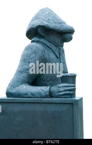 Statue-liebenswerten Comic-Figur Andy Capp Jean Smythe, Hartlepool Künstler Reg Smythe, 5ft hohe Bronzeskulptur Landzunge ein Stockfoto